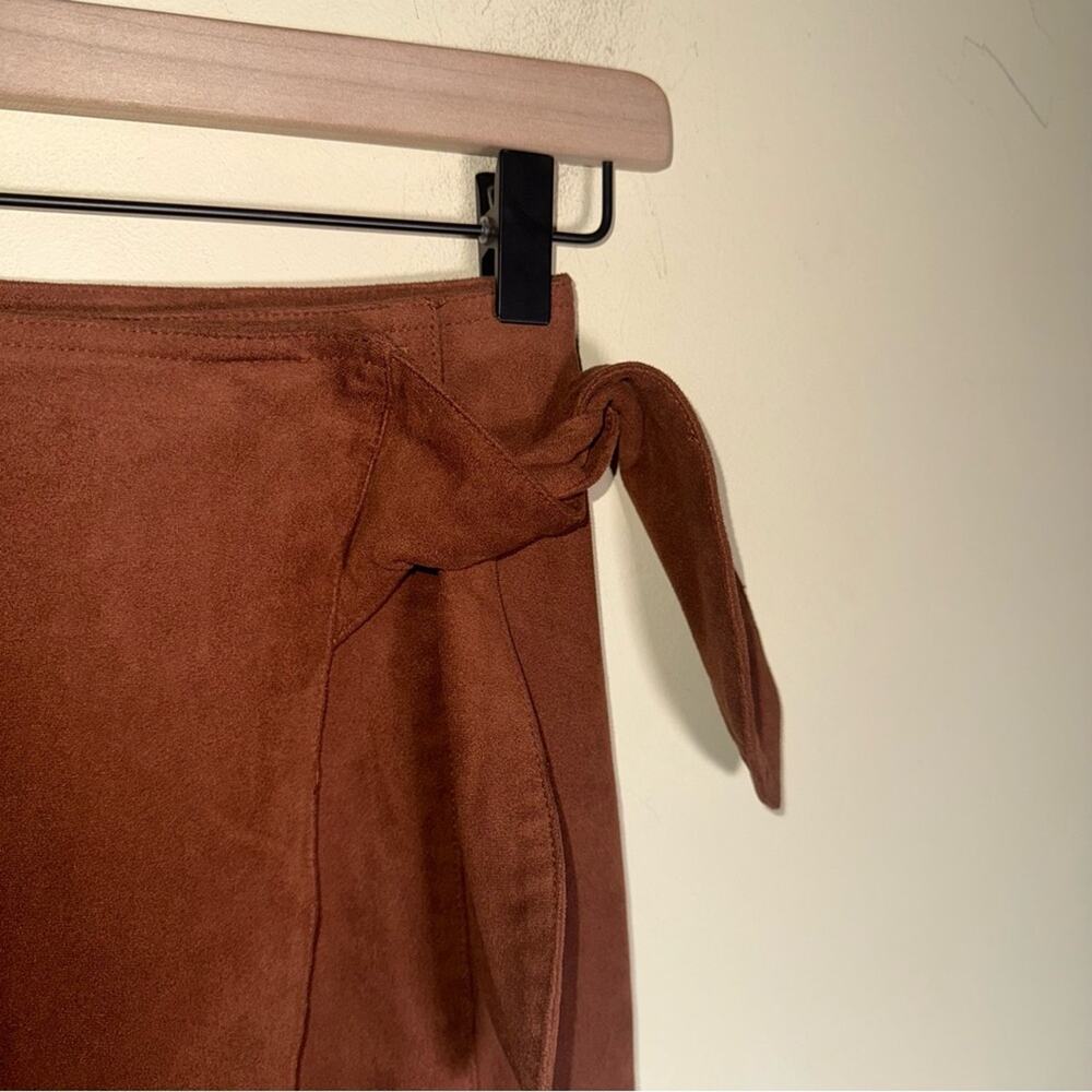 ANTHROPOLOGIE Lauren Sueded western Wrap Midi Skirt in Cocoa Women’s Size XXSP - Picture 8 of 8